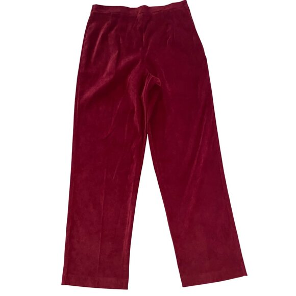 Sag Harbor Velvet Pants Women’s Size 10P Burgundy Straight Leg Casual - Picture 1 of 8